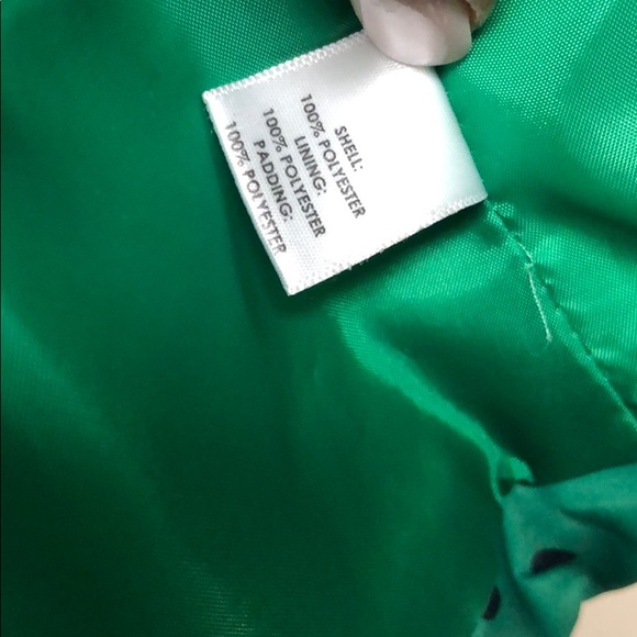 Green and blue polka dot puffer vest with pockets - Picture 2 of 4